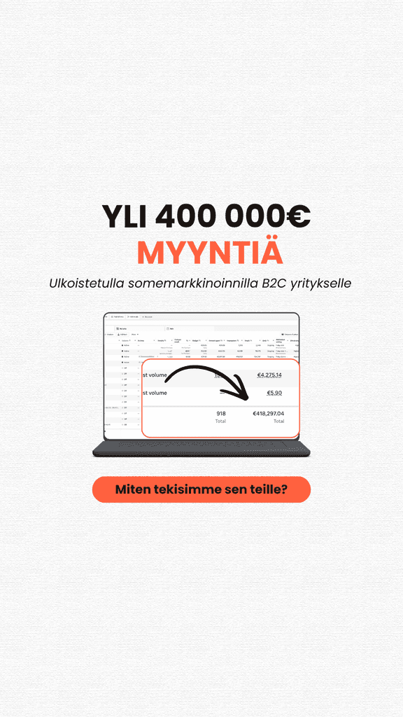 Yli 400 000 € myyntiä