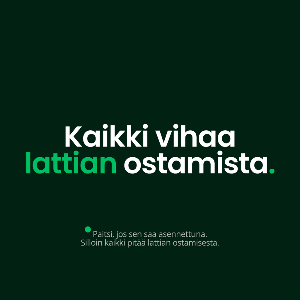 Kaikki vihaa lattian ostamista